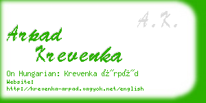 arpad krevenka business card